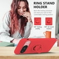 thumbnail image 6 of Compatible with Google Pixel 9 Case with Ring Kickstand Green, Google Pixel 9 Phone Case Silicone Liquid with Soft Microfiber Lining Slim Shockproof Protective Cover (Red), 6 of 14