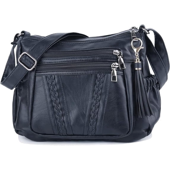 Crossbody Bags For Women Ladies Pocketbooks Soft PU Leather Medium Roomy Purses and Handbags Multi Pocket Shoulder Bag