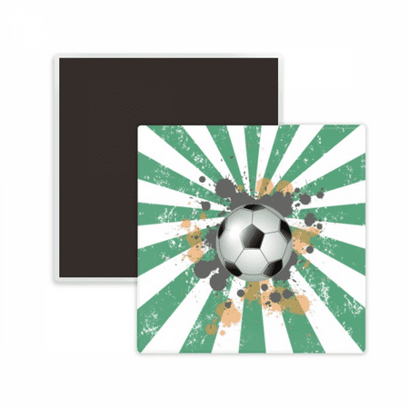 

Radial Soccer Football Sports Square Ceracs Fridge Magnet Keepsake Memento