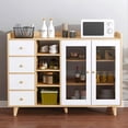 thumbnail image 1 of Zocalo Mueble Organizador Multiusos para Cocina, Sala, Comedor u Oficina - Gabinete con 4 Cajones y 2 Puertas, 120x35x90 cm, Blanco, 1 of 8