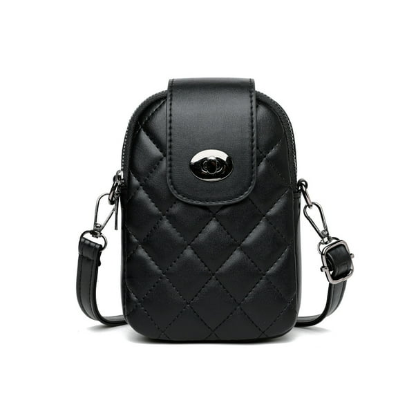 TAZAG Fashionable diamond embroidery small shoulder bag, one-shoulder crossbody double-layer mobile phone bag