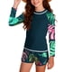 thumbnail image 2 of Traje de baño de 2 piezas para mujer, trajes de baño para mujer, traje de baño de playa con estampado lindo y manga larga para niñas, bañador tipo short para niñas, 2 of 9