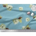 thumbnail image 3 of Soimoi Blue Cotton Voile Fabric Watercolor Flower & Check Printed Craft Fabric by the Yard 42 Inch Wide, 3 of 3