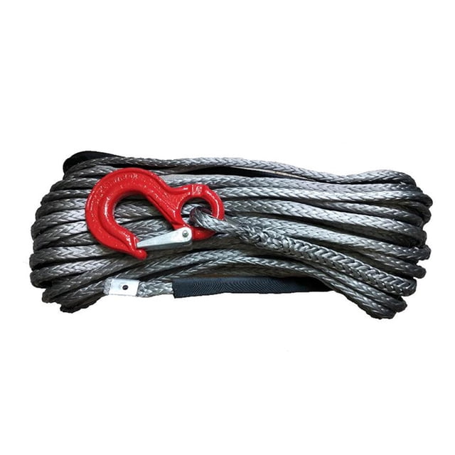 ATV Winch Rope Line 10mm X 30m Blue Recovery Mooring Cable Wire Synthetic Winch Rope With Hook