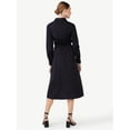 thumbnail image 2 of Scoop Women's Side Knot Poplin Midi Shirt Dress with Long Sleeves, Sizes XS-XXL, 2 of 4