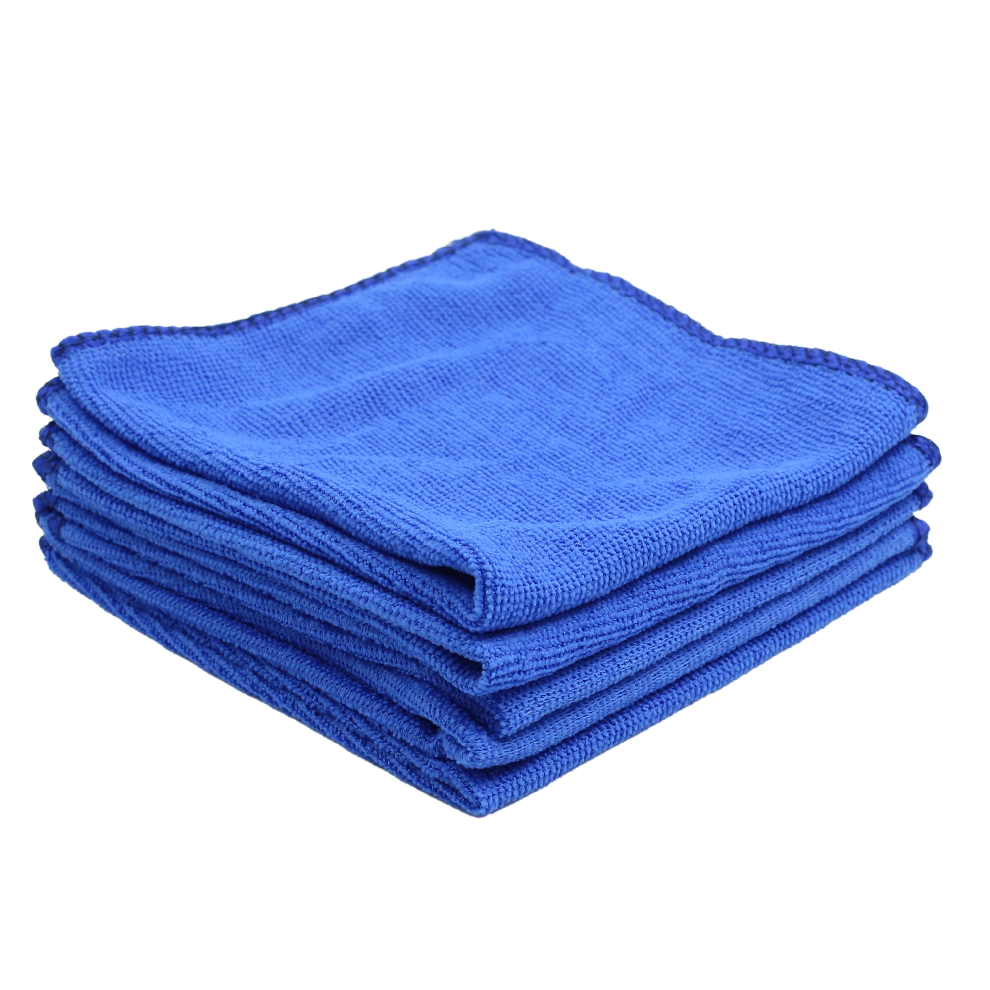 5pcs Blue Microfiber Cleaning Cloth Absorbent Car Home Washing Towel 30cm x 30cm