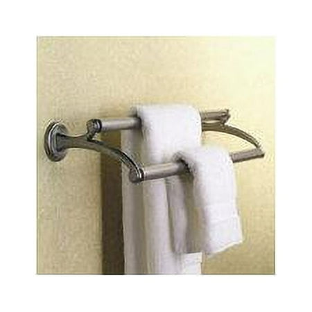 Ginger 2722-24/SN Circe 24" Brass Wall-Mounted Dual Double Bath Towel Bar Holder (Satin Nickel)