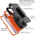 thumbnail image 5 of For Motorola Moto G Power 5G 2024 Phone Case, with [Built-in Screen Protector] Holster Belt Clip for Moto G Power 5G 2024 Ebizware Heavy Duty Shockproof Rugged Kickstand Cover - Black/Orange, 5 of 10