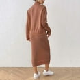 thumbnail image 6 of Roncen Women's Knitted Pure Color Two-Piece Set - Long Sleeve Turtle Neck Sweater with Skirt, Chic and Stylish Outfit, 6 of 6