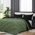 thumbnail image 4 of DNG Creations 5 Piece Reversible Diamond Pattern Comforter Solid - 100% Egyptian Cotton, 800 TC ( Oversized Queen - Size ) All-Season 550 GSM ( Moss/Black Colour ), 4 of 7
