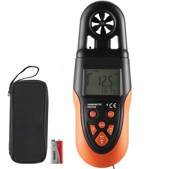 KFFKFF Wireless Handheld Anemometer, Capable of Gauging Wind Speed, Air Flow, and Wind Chill, Temperature Spectrum 14℉-140℉, Digital Instrument with LED Illuminated Screen, Suitable for Surfing