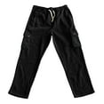 thumbnail image 6 of Havenre Baggy Cargo Sweatpants for Men Drawstring Waist Patchwork Color Block Athletic Joggers with Pockets Loose Soft Cozy Sport Jogging Pants Black L, 6 of 8