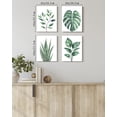 thumbnail image 6 of Drsoum Botanical Wall Art Watercolor Green Leaf Tropical Plant Prints Boho Decor for Bathroom Home Office Decorations 8x10in4pcs Natural Framed, 6 of 6