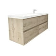 thumbnail image 2 of MEBO BATH Selina 60" Wall Mounted Vanity with Single Sink on the Right - 60 Light Oak Matte, 2 of 4