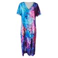 thumbnail image 3 of Vestido Informal Con Cuello En V y Estampado Floral Para Mujer, Manga de Verano, Bohemio, Fluido, Cómodo, Elegante, Versátil y Femenino., 3 of 3