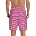 thumbnail image 3 of Bixox Men's Pink Gingham printed lightweight casual shorts, soft sleep shorts with pockets., 3 of 7