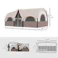 thumbnail image 3 of Outsunny 4-6 Person Camping Tent, 3000mm Waterproof and UPF30+, Khaki, 3 of 10