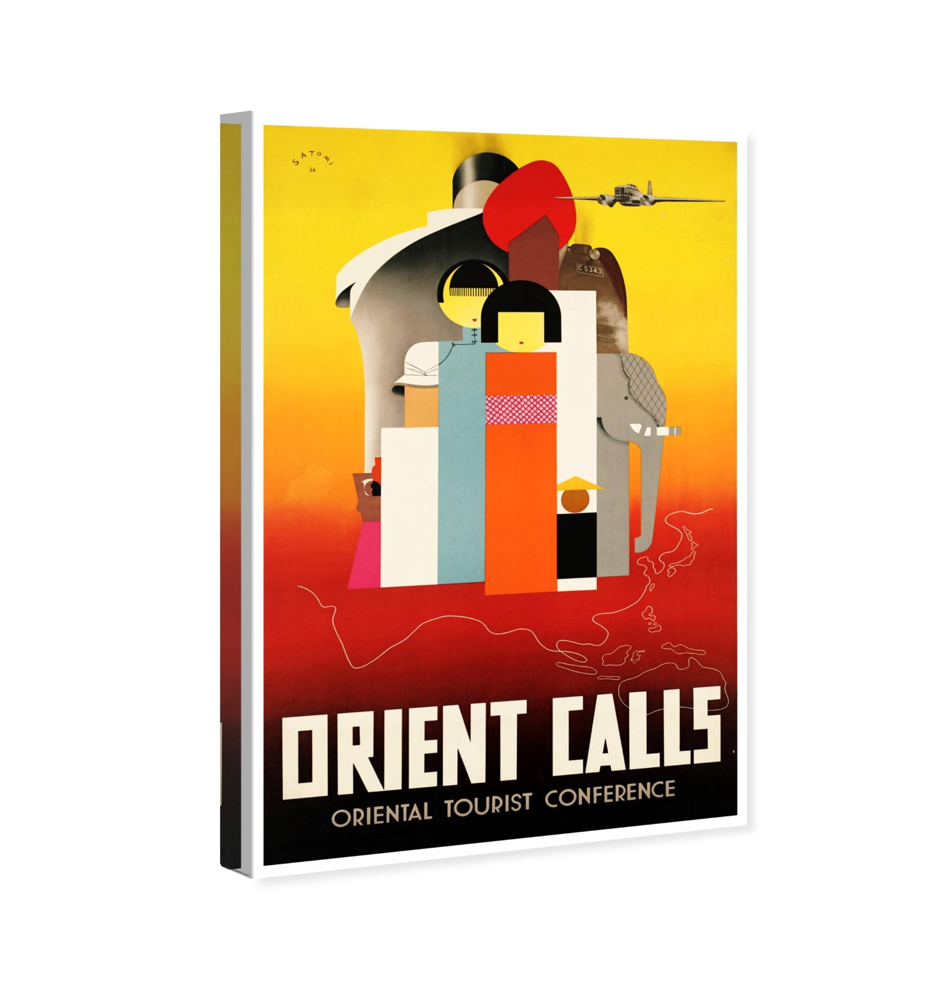 Runway Avenue Advertising Wall Art Canvas Prints 'Orient Calls' Posters -  Yellow, Red - Walmart.com