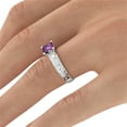 thumbnail image 3 of 2.06 ctw Amethyst Ring with Diamonds 14K White Gold Filigree Cathedral Princess, 3 of 7