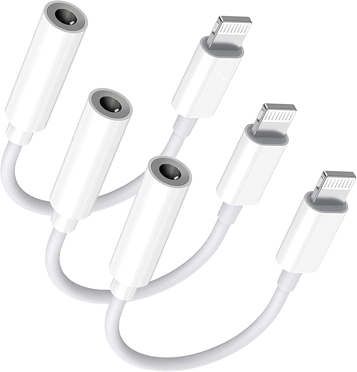 siisll 3 Pack Lightning to 3.5 mm Headphone Jack Adapter iPhone 3.5mm