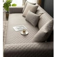 thumbnail image 3 of Granjero Gordo Funda de sofá antideslizante segmentada con rejilla de gamuza sintética, adecuada para proteger muebles, gris claro, 36 x 70 pulgadas, 3 of 5