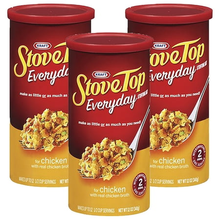 (3 Pack) Kraft Stove Top Everyday Stuffing Mix for Chicken, 12 oz (Best Pre Made Stuffing Mix)