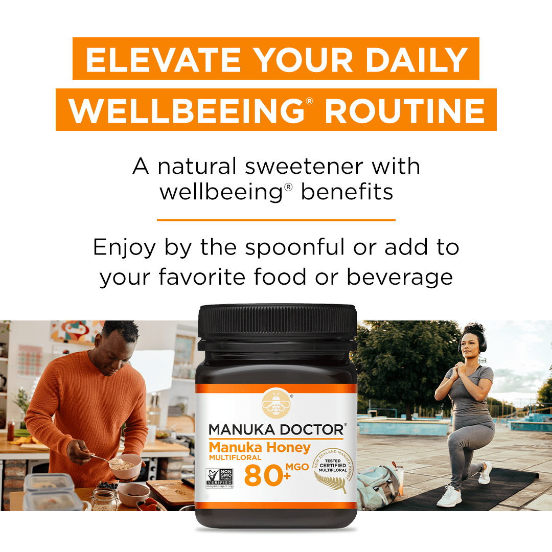 Manuka Doctor Manuka Honey, MGO 80+ Multifloral, 100% Pure New Zealand Honey, RAW, Non-GMO, 8.75oz