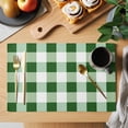 thumbnail image 2 of Green White Plaid Placemats Set of 4, Simple Pattern Non-Slip Place Mats Washable Table Mats for Kitchen Dining Table Decorations Indoor/Outdoor, 2 of 9