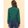 thumbnail image 4 of Chaqueta corta de motociclista Allegra K Piel sintética lago verde S, 4 of 6