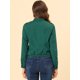 thumbnail image 4 of Chaqueta corta de motociclista Allegra K Piel sintética lago verde S, 4 of 6