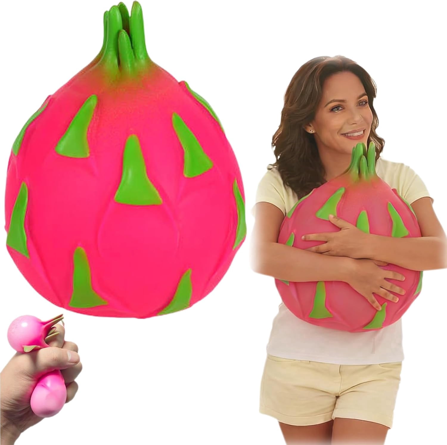 Dragon Fruit Squishy, Giant Jumbo Dragonfruit Squishy for Adults