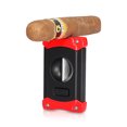 thumbnail image 3 of 2 en 1 – Cortador de puros con cuerpo de acero inoxidable – Corte de cigarros multifuncional (rojo negro), 3 of 5