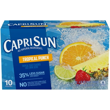 Capri Sun Tropical Punch Ready-to-Drink Soft Drink, 10 - 6 fl oz Pouches
