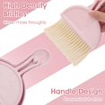 thumbnail image 2 of Mistayd Small Dustpan and Brush Set, Mini Dust Pan with Broom Set Hand Dustpan Portable Table Top Brush Table Crumb Sweeper Broom with Soft Bristles for Desk, Home, Kitchen Necessities(Pink), 2 of 5
