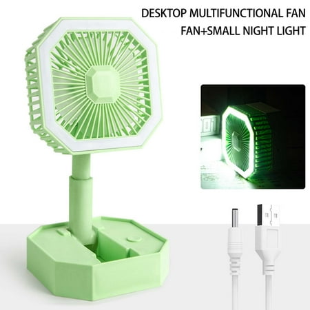 

Haykey Retractable And Foldable Silent Small Fan USB Charging Desktop Night Light Mini Student Dormitory Portable