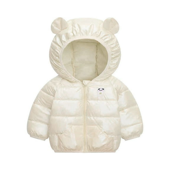 Generic Children'S Long Sleeve Hooded Winter Parka Toddler Boys Girls Winter Windproof Cartoon Panda Prints Bear Ears Hooded Coat Jacket Kids Warm Outerwear Winter Down Coats For Kids Baby Boys Girls