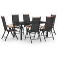 thumbnail image 1 of vidaXL 7 Piece Garden Dining Set Aluminium Black, 1 of 5