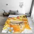 thumbnail image 5 of Rateoe Honey Bee Print Fuzzy Fleece Throw Blanket Extra Large,Super Soft,Fluffy and Warm Blankets for Couch,Bed,All Season Use (60"x50"), 5 of 8
