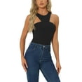 thumbnail image 1 of INSPIRAR CHIC Mono Sin Mangas para Top de Cuello Halter Asimétrico para Mujeres XS Negro, 1 of 6