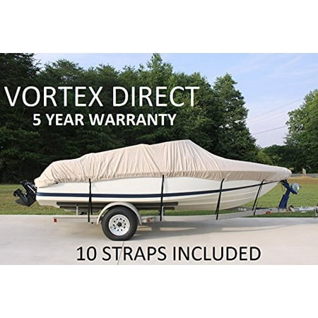 BEIGE/TAN VORTEX HEAVY DUTY VHULL FISH SKI RUNABOUT COVER FOR 20 21 22' BOAT, BEST AVAILABLE (Best Fish N Ski Boats)