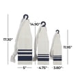 thumbnail image 4 of 17", 15", 12"H White Wood Handmade Buoy Sculpture with Rope Accents, by DecMode (3 Count), 4 of 11