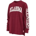 thumbnail image 2 of Women's Pressbox Crimson Oklahoma Sooners Plus Size Two-Hit Canyon Long Sleeve T-Shirt, 2 of 4