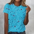 thumbnail image 2 of Camisetas de Mujer con Cuello Redondo Blusas de Manga Corta Imprimir Top, Camisetas de Mujer para Primavera Verano Casual, 2 of 4