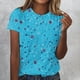 thumbnail image 3 of Camisetas de Mujer con Cuello Redondo Blusas de Manga Corta Imprimir Top, Camisetas de Mujer para Primavera Verano Casual, 3 of 4