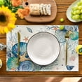 thumbnail image 6 of Sm:)e Sea Shell Starfish Beach Summer Placemats Set of 4 Seasonal Spring Ocean Coastal Table Mats for Party Kitchen Dining Decoration,12 x 18 Inch, 6 of 7