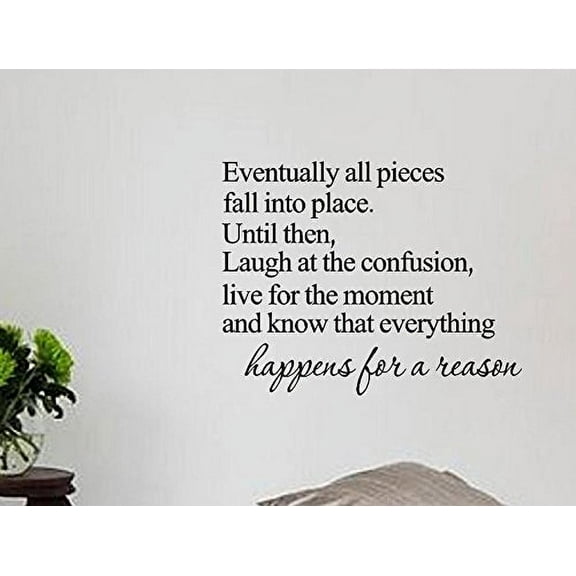 Eventually All Pieces Fall into Place Inspirational Quotes and Saying Vinyl Wall Art Home Decor Decal Sticker