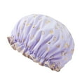 thumbnail image 2 of T-HOTLYST Double Shower Caps Waterproof Hair Caps Hot Gold Printeds Terylene Cotton Shower Caps Bathing Women, 2 of 19