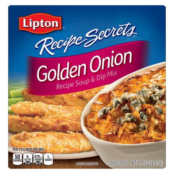 Lipton Recipe Secrets Golden Onion Soup and Dip Mix, 2.6 oz 2 Pack