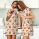 thumbnail image 4 of Easygdp Autumn Harvest Baskets Camisón de manga corta para mujer, informal, estampado, 4 of 6