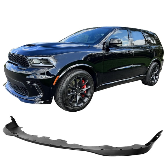 Ikon Motorsports Front Bumper Lip Fits 2021-2026 Dodge Durango, 2021  Hellcat Style Gloss Black PP Polypropylene Air Dam Chin Spoiler Protector Splitter 1PC